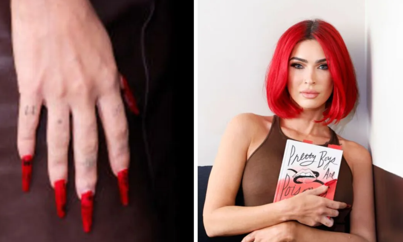 Bold and festive: Megan Fox showed a trendy manicure