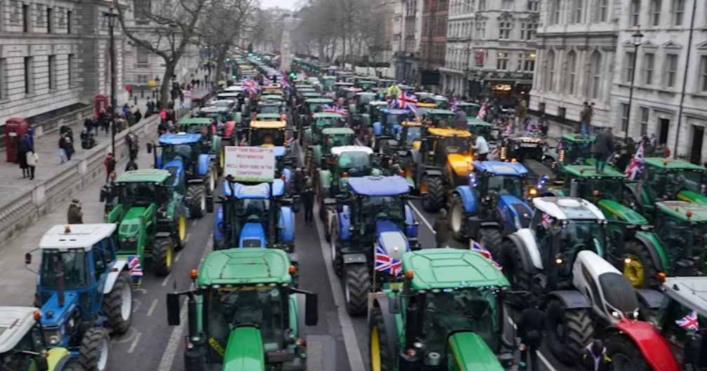 Farmers march on Parliament in Pancake Day protest against inheritance tax